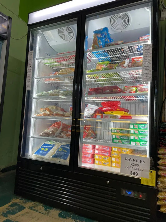 Freezer vertical negro de 2 puertas, vista 2
