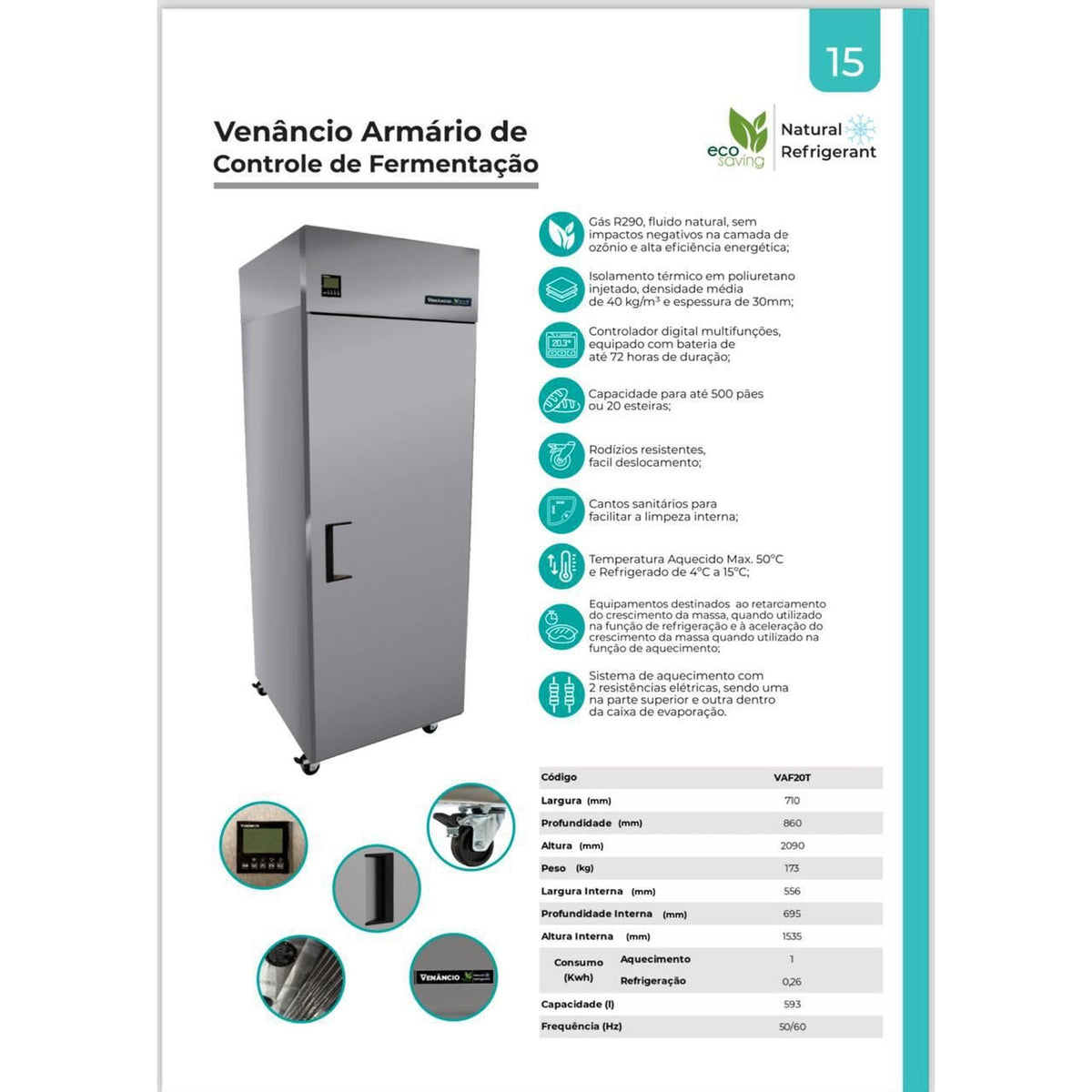 Panadero Nocturno Frío-Calor Venâncio — ficha técnica oficial