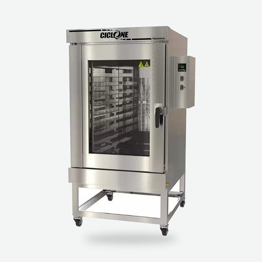 Horno turbo Ciclone Venâncio a gas de 10 correas, vista frontal