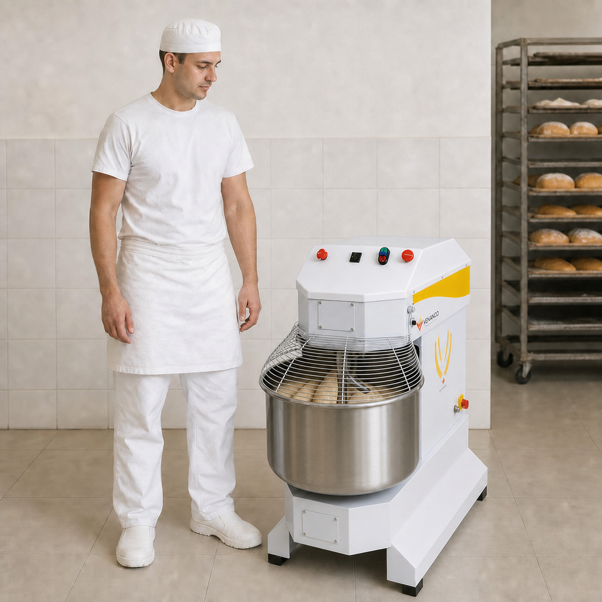 Amasadora Espiral 40 kg Venâncio — en uso profesional a escala real