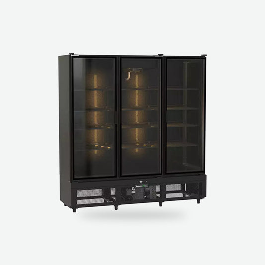 Expositor vertical Venâncio Prime negro de 3 puertas