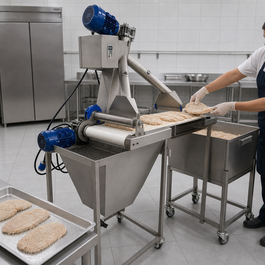 Empanadora de Milanesa Ancon 70/100 kg por hora — en uso profesional