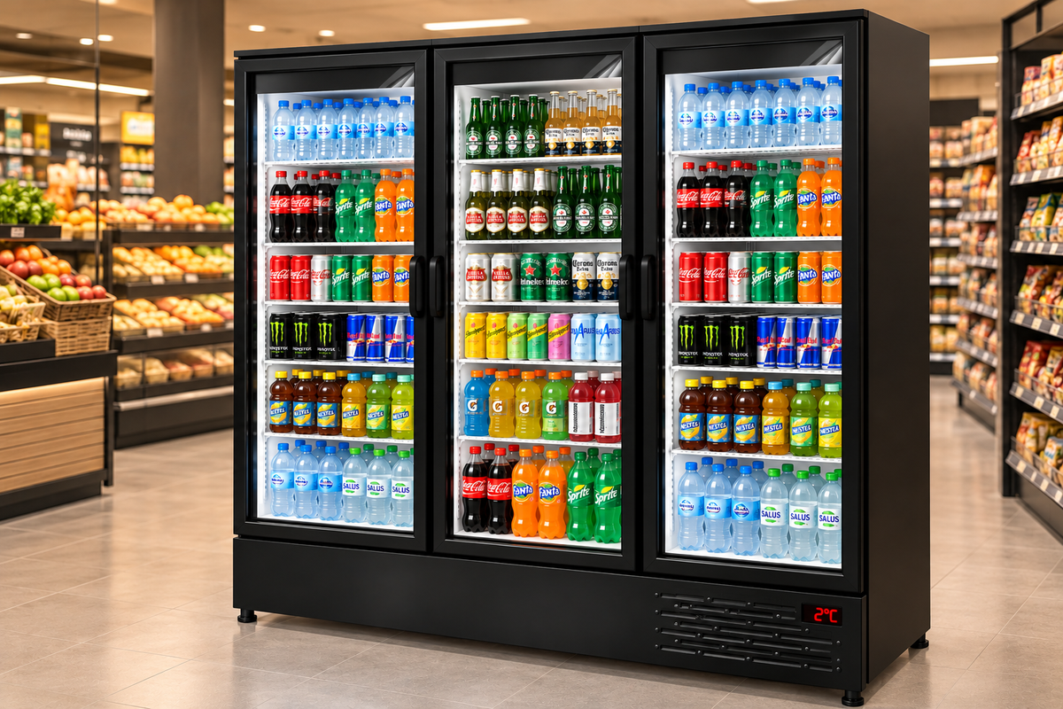Expositor Klima refrigerado de 3 puertas modelo Visa Slim