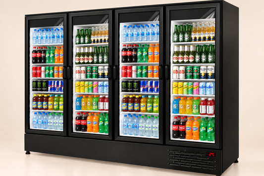 Expositor Klima refrigerado de 4 puertas modelo Visa Slim