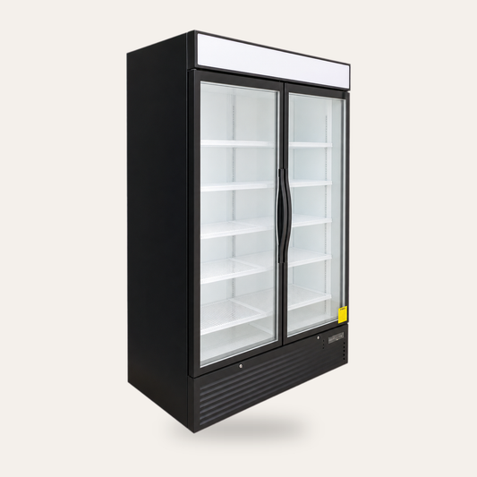 Freezer Vertical 2 Puertas Negro — vista principal a 45 grados