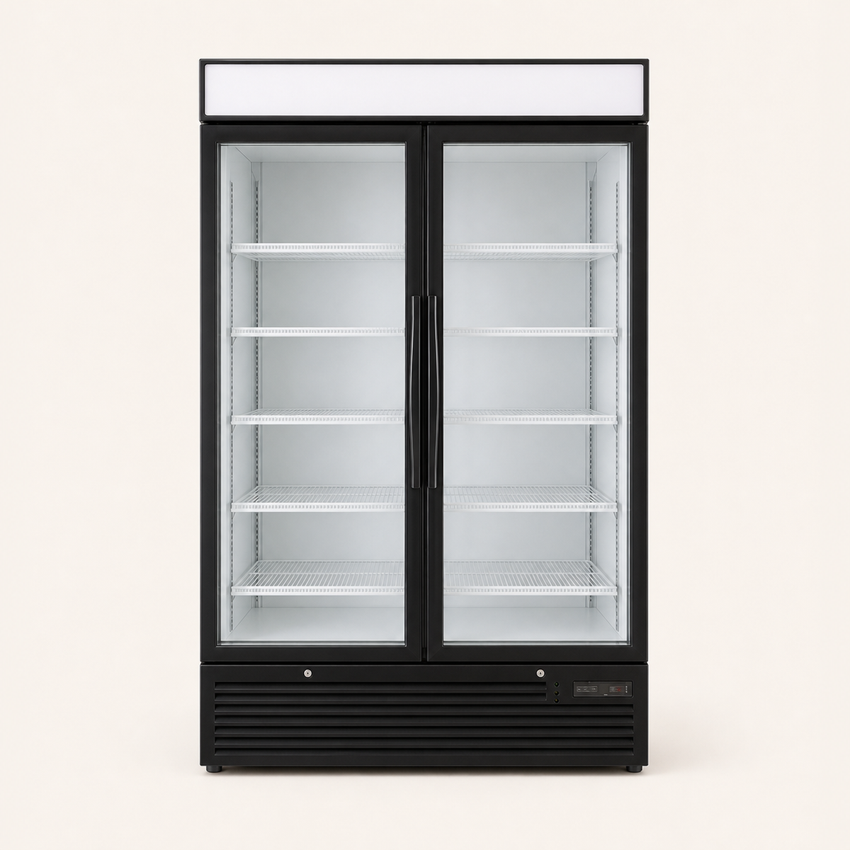 Freezer Vertical 2 Puertas Negro — vista frontal completa