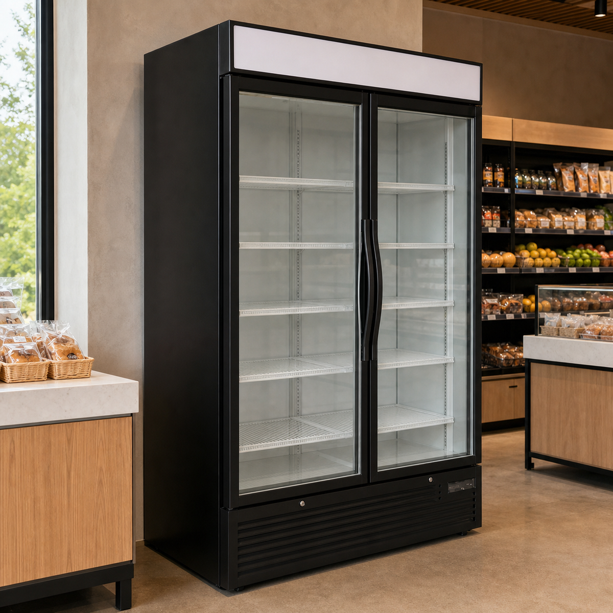 Freezer Vertical 2 Puertas Negro — vista contextual completa