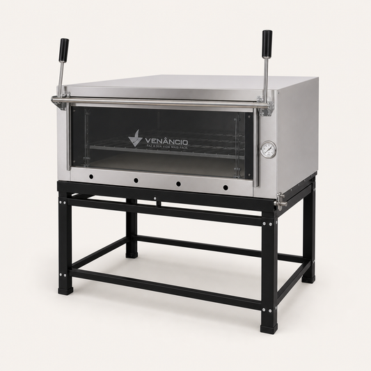 Horno Pizzero Venâncio a Gas (guillotina) — vista principal a 45 grados
