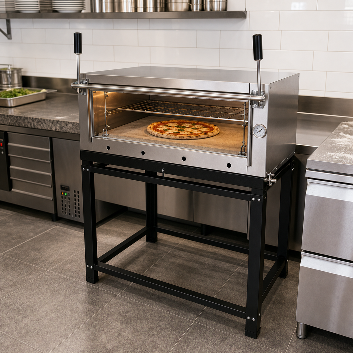 Horno Pizzero Venâncio a Gas (guillotina) — en uso profesional a escala real