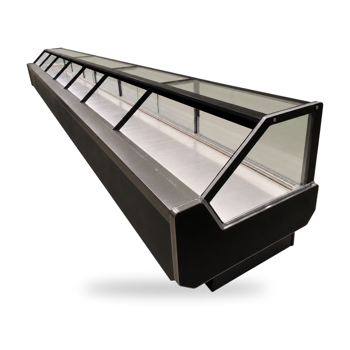 Vitrina Recta Negra Ancon Modelo Retro 1,87 m, vista lateral
